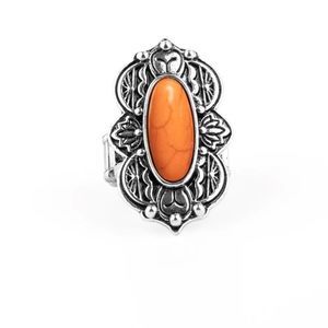 Orange Silver Ring